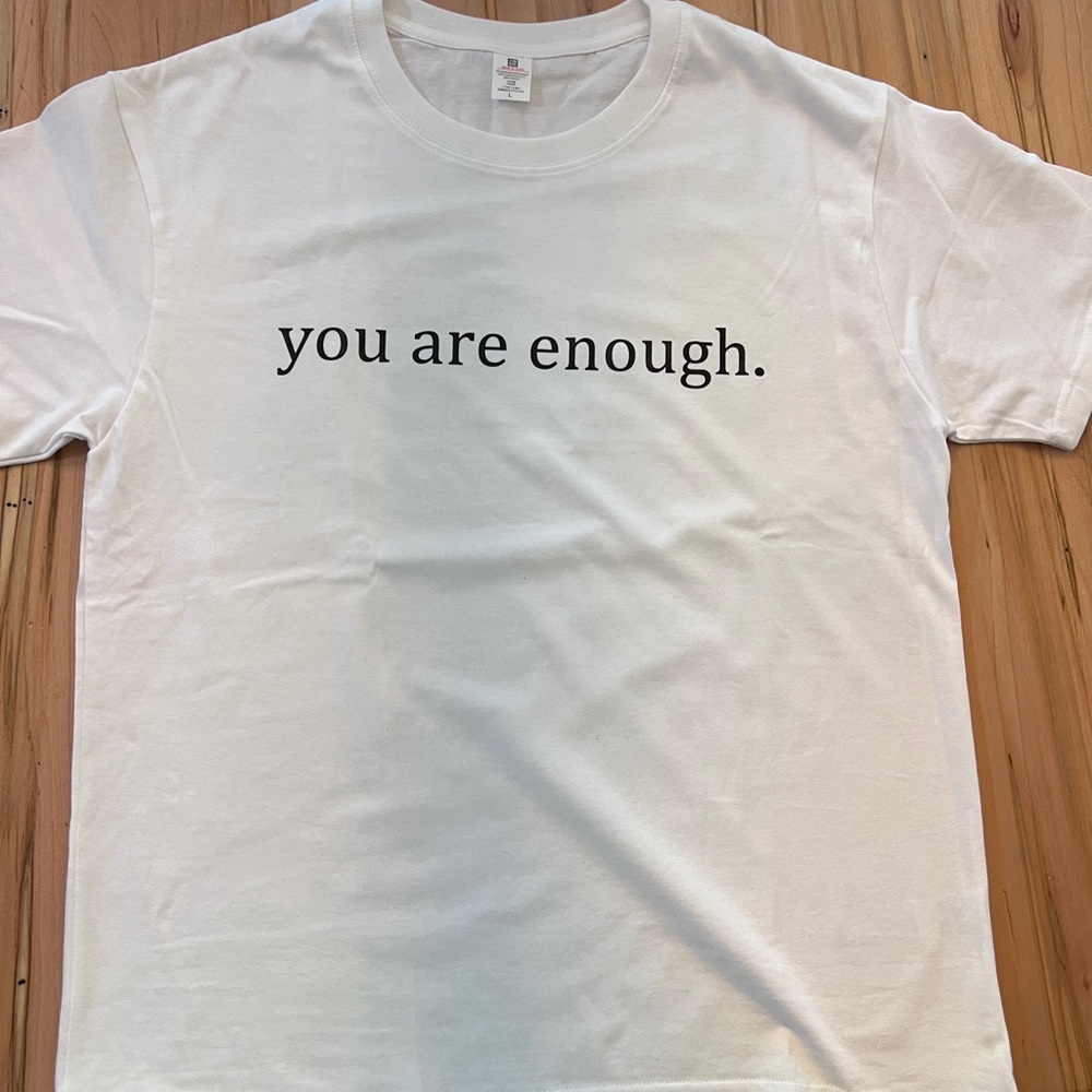 Classic White Tee with Motivational Print